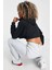 Jordan Sport Fleece Crop Pullover Loose Fit Hoodie Kadın Kapüşonlu Bol Kesim Sweatshirt Siyah 2