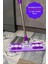 Mandallı Mikrofiber Mop, Yer Mopu, Fayans, Duvar, Yüzey Temizlik (1 Adet Yedek Bez Hediyeli) - Mor 3