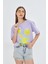 Kadın Limon Baskılı Lila Oversize Yazlık Tişört Squeeze The Day 4