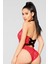 Kırmızı Boyun ve Bel Kısmı Fiyonklu Babydoll 2