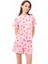 Premium Yazlık Şortlu Kadın Pijama Takımı Kiraz Desenli Yumuşak Dokulu Bisiklet Yaka Kısa Kollu 1