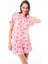 Premium Yazlık Şortlu Kadın Pijama Takımı Kiraz Desenli Yumuşak Dokulu Bisiklet Yaka Kısa Kollu 5