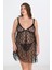 Aria's Closet Büyük Beden Siyah Gecelik 3041 3