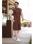 Acı Kahve Basic Erkek Yırtık Detaylı Şort T-Shirt Takım E7319 1