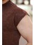 Acı Kahve Basic Erkek Yırtık Detaylı Şort T-Shirt Takım E7319 4