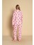 Kadın Desenli Uzun Kol Gömlek Pijama Takımı 3