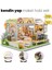 Kendin Yap Minyatür Kedi Temalı Kafe – LED Işıklı Ahşap Maket Ev | Kendin Yap DIY Hobi Seti | Tozluk Korumalı El Yapımı 3D Puzzle 1