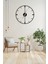 Dekoratif Siyah Metal Duvar Saati 60X60CM 3