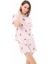 Premium Yazlık Şortlu Kadın Pijama Takımı Krem Ayıcık Desenli Yumuşak Dokulu Bisiklet Yaka Kısa Kollu 1