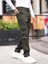 Erkek Baggy Fit Casual Jean Non-Denim Kargo Cepli Pantolon 2