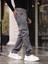 Erkek Baggy Fit Casual Jean Non-Denim Kargo Cepli Pantolon 2