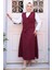 Bordo Tesettür Etekli Ikili Takım 75471BR 3