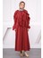 Bordo Bluz Fırfırlı Etekli Takım 1