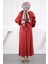 Bordo Bluz Fırfırlı Etekli Takım 3