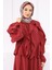 Bordo Bluz Fırfırlı Etekli Takım 4