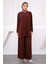 Bordo Piliseli Sandy Tunik Pantolon Takım 2