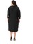Büyük Beden Yakası Fermuar Detaylı Torba Cepli Truvakar Kol Midi Siyah Elbise 3