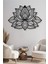 Mandala Lotus Çiçeği Dekoratif Siyah Metal Duvar Tablosu 60X45CM 4
