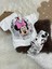 Kız Çocuk Mickey Minnie Mouse Figürlü Sırt Baskılı Beli Lastikli Pamuklu Kumaş Yarım Biker Taytlı Ikili Takım 3