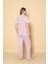 Kadınkalp Desenli Kısa Kol Gömlek Pijama Takımı 3
