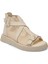Bej Deri-Tekstil Kadın Sandalet - K24Y1SN67109-A25 1