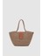 Duffy Kahve Kapaklı Handmade Hasır Tote Çanta 1