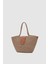 Duffy Kahve Kapaklı Handmade Hasır Tote Çanta 2
