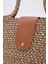 Duffy Kahve Kapaklı Handmade Hasır Tote Çanta 5