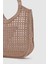 Vicolo Handmade Makrome Tote Çanta Vizon 4
