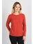 Kadın Tek Cepli Bisiklet Yaka Uzun Kol Bluz 24525 Kiremit 3