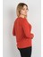 Kadın Tek Cepli Bisiklet Yaka Uzun Kol Bluz 24525 Kiremit 4