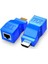 HDMI Extender Uzatma By Cat5 Cat6 Üzerinden Uzatma 4K - 30 Metre Mavi 3