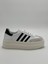 Hakiki Deri Kadın Sneaker Bağcıklı Kaydırmaz Taban Şeritli Spor Ayakkabı 4