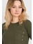 Kadın Tek Cepli Bisiklet Yaka Uzun Kol Bluz 24525 Haki 3