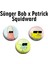 Süngerbob Patrick Squidward 3 Adet Rozet Set -Iğneli Buton Rozet Seti 1