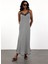 Siyah Ekose Desenli Maxi Boy Elbise 36454 1