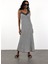 Siyah Ekose Desenli Maxi Boy Elbise 36454 3