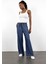 Lacivert Beli Lastikli Tencel Denim Pantolon 1