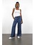 Lacivert Beli Lastikli Tencel Denim Pantolon 2