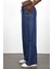 Lacivert Beli Lastikli Tencel Denim Pantolon 5