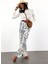 Naturel Beli Lastikli Desenli Pantolon 29792 3
