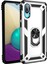 Samsung Galaxy A02 Kılıf Sofya Yüzüklü Silikon Kapak - Gümüş Yktsn 1