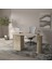 Traverten Desenli Modern Çalışma Masası Dekoratif Ofis ve Home Office Masası 5