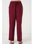Geniş Paça Keten Pantolon 6735 - Bordo 4