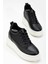Nesvina Kadın Gizli Topuk Siyah - Beyaz Sneaker 1