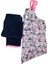 Kız Çocuk Çiçek Desenli Askılı Bluz Lacivert Taytlı İkili Takım 2-3 Yaş Lacivert 5