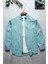 Erkek Tailored Fit Uzun Kol Logo Nakışlı Yıkamalı Pamuk Keten Gömlek Lindy Ls B01.251.709 - Yeşil 1
