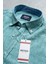 Erkek Tailored Fit Uzun Kol Logo Nakışlı Yıkamalı Pamuk Keten Gömlek Lindy Ls B01.251.709 - Yeşil 2