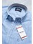 Erkek Tailored Fit Uzun Kol Logo Nakışlı Yıkamalı Pamuk Keten Gömlek Lindy Ls B01.251.709 - Gök Mavisi 2