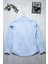 Erkek Tailored Fit Uzun Kol Logo Nakışlı Yıkamalı Pamuk Keten Gömlek Lindy Ls B01.251.709 - Gök Mavisi 5